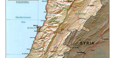 Kat jeyografik nan peyi Liban topografik